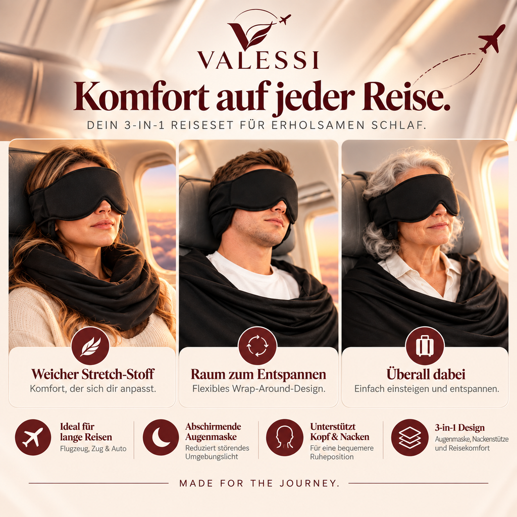 VALESSI™ Travel Comfort 3-in-1 Schlaf-Set